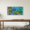 Binary abstract number painting in a contemporary executive office