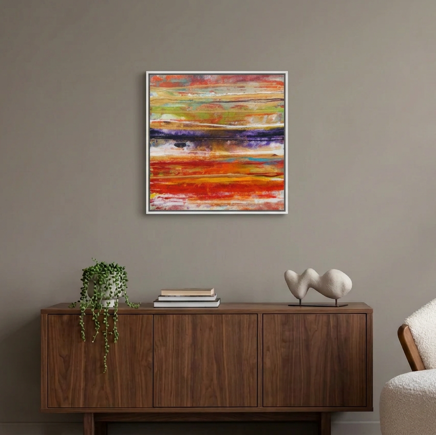 Sunset Mist in a modern reading room