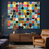 Vintage Spheres No 12 in a dark navy living room