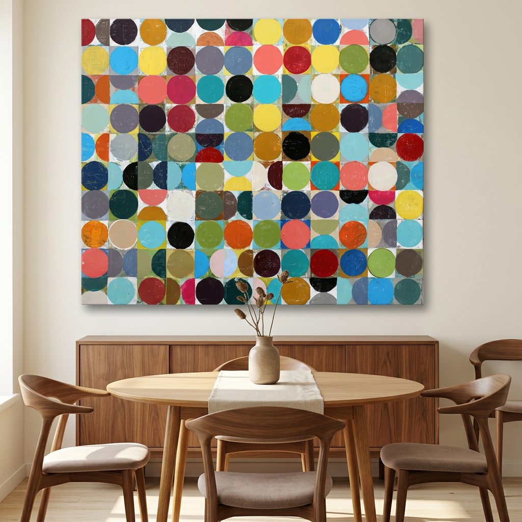 Vintage Spheres No 12 in a mid-century dining room